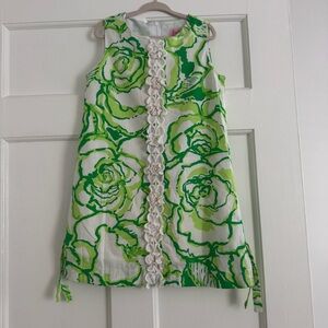 Lilly Pulitzer Green and White Girls Shift Dress